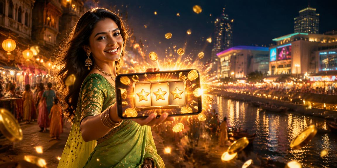 Indian player using mobile slot game with UPI payment option
